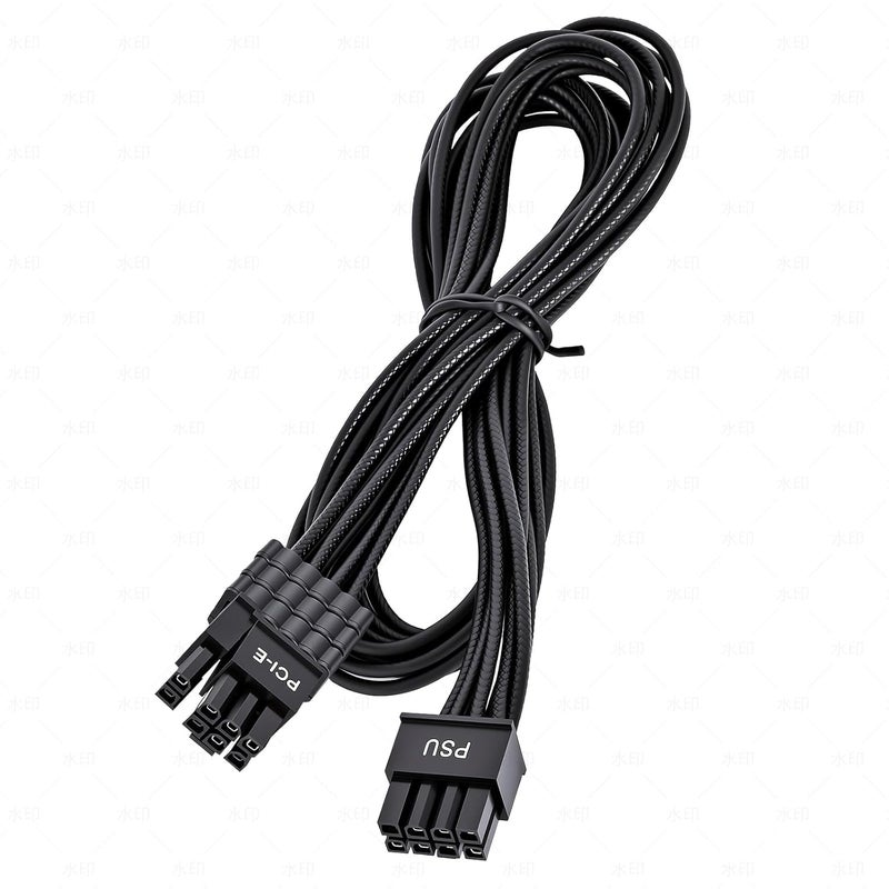 Certusfun PCIE Cable for Corsair, 65CM Male to Male 8 Pin to 6+2 Pin GPU Power Cable for Thermaltake, ARESGAME Modular Power Supply (25'') (Black 16AWG [V.2026]) - Image 1